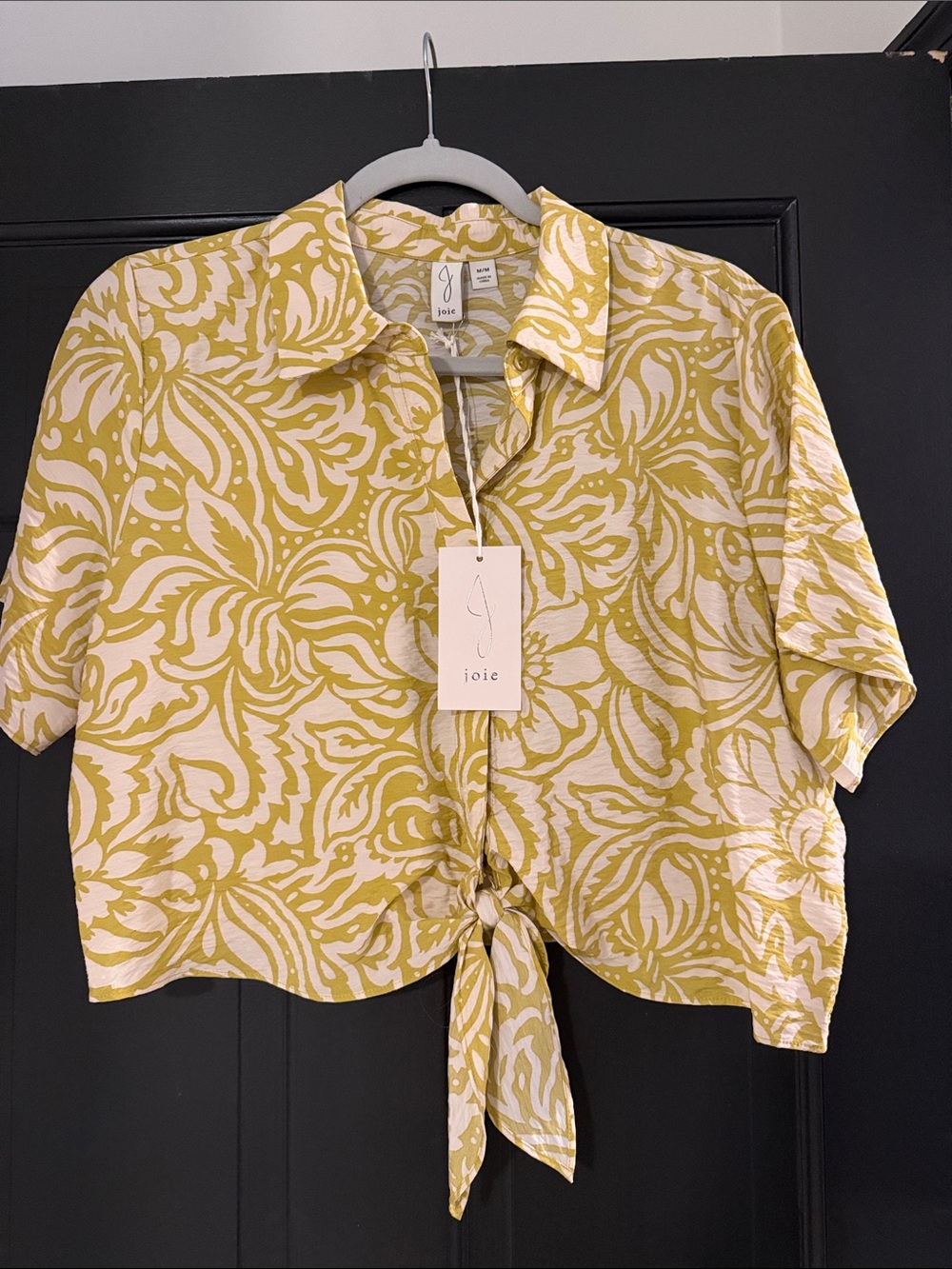 NWT Joie Tie Front Floral Print Button-Up Top Size M
